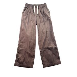 Pact Daily Twill Cotton Crop Pants Size XS Organic Cotton Brown Drawstring Crop